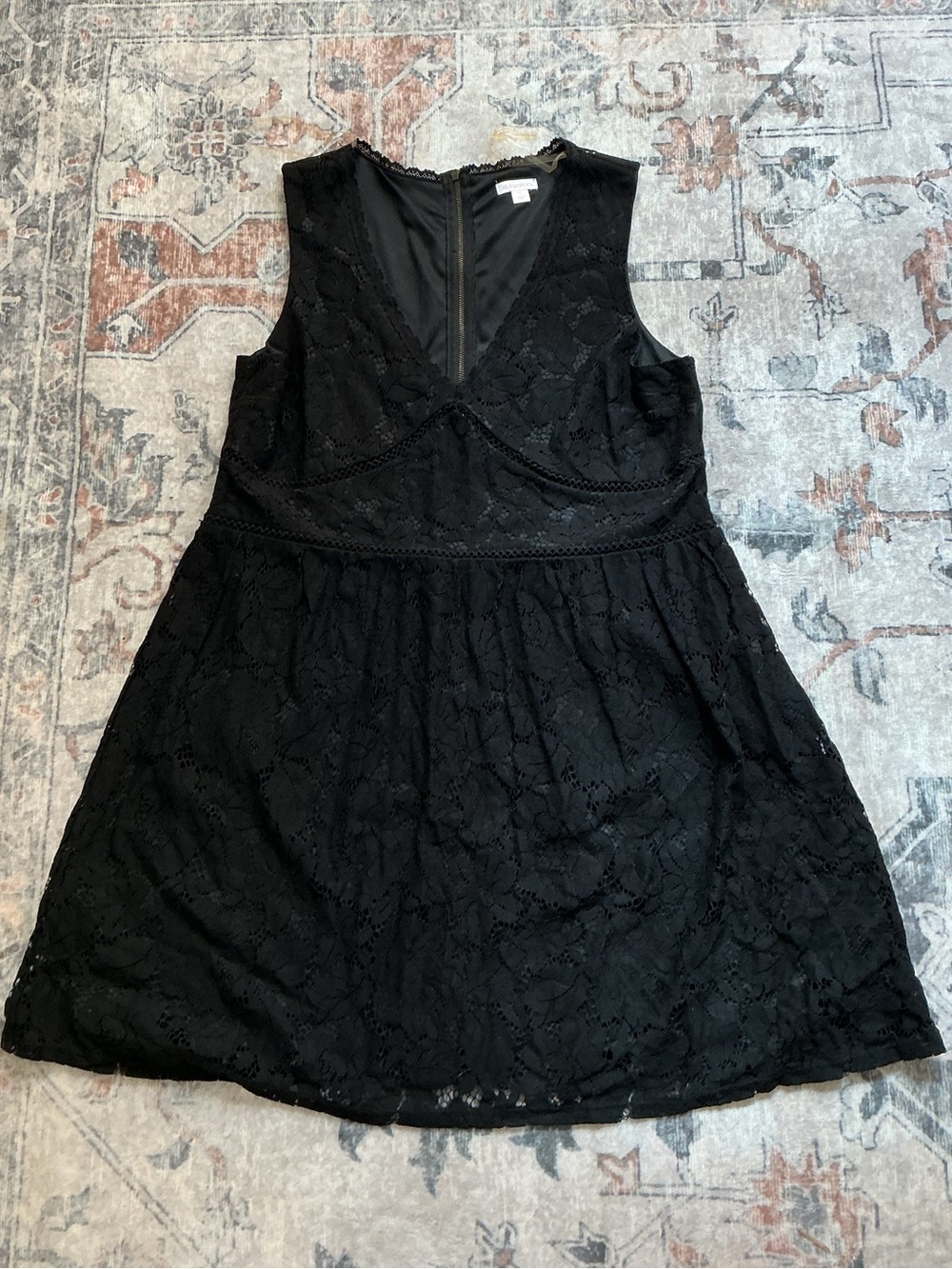 Xhilaration Black Lace V-Neck Mini Dress